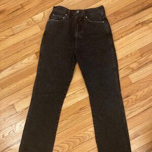 Agolde Pinch Waist Kick Size 26 Faded Black